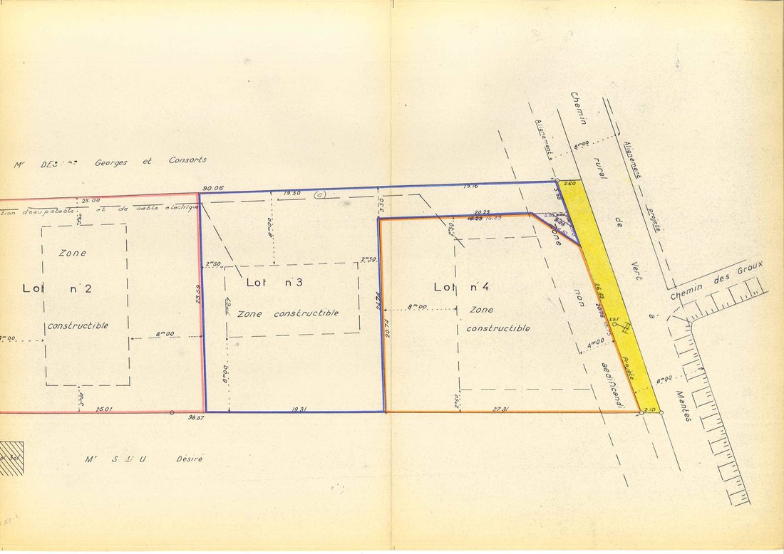Plan de division en lots à Vert, 1972, seconde page